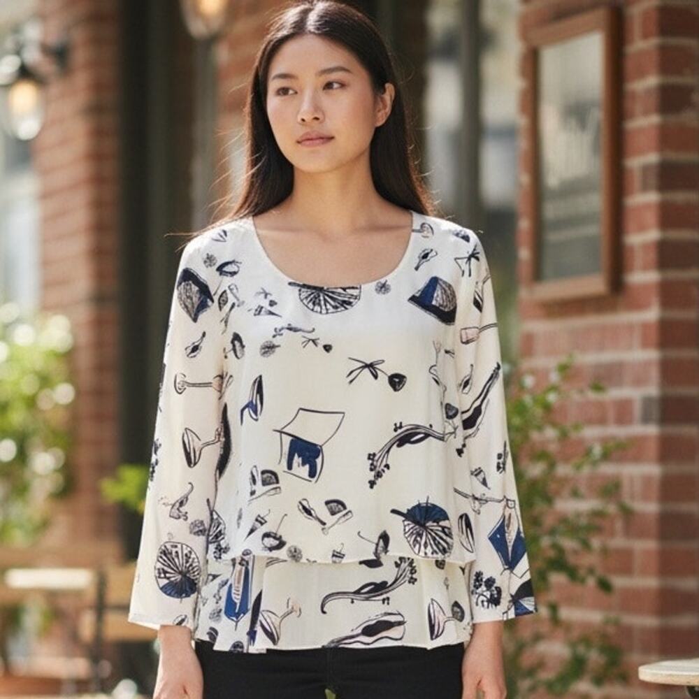 Maeve Parisian style silk blouse